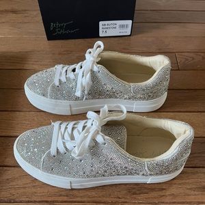 Betsey Johnson Rhinestone Sneakers